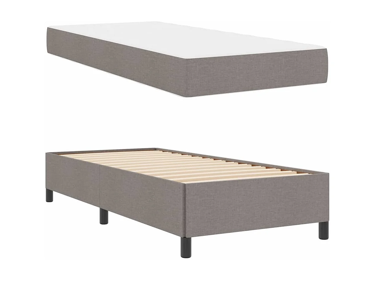 Crème en zwart boxspringbed 90 x 200 cm