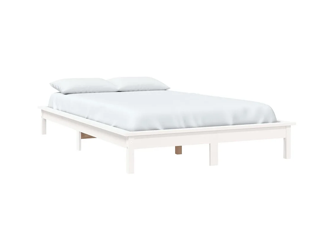 Bedframe zonder matras wit 140x190 cm massief grenenhout