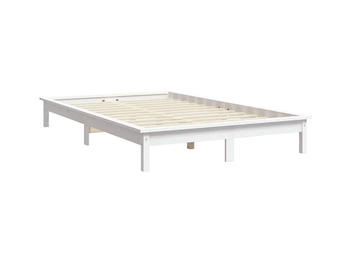 Bedframe zonder matras wit 140x190 cm massief grenenhout