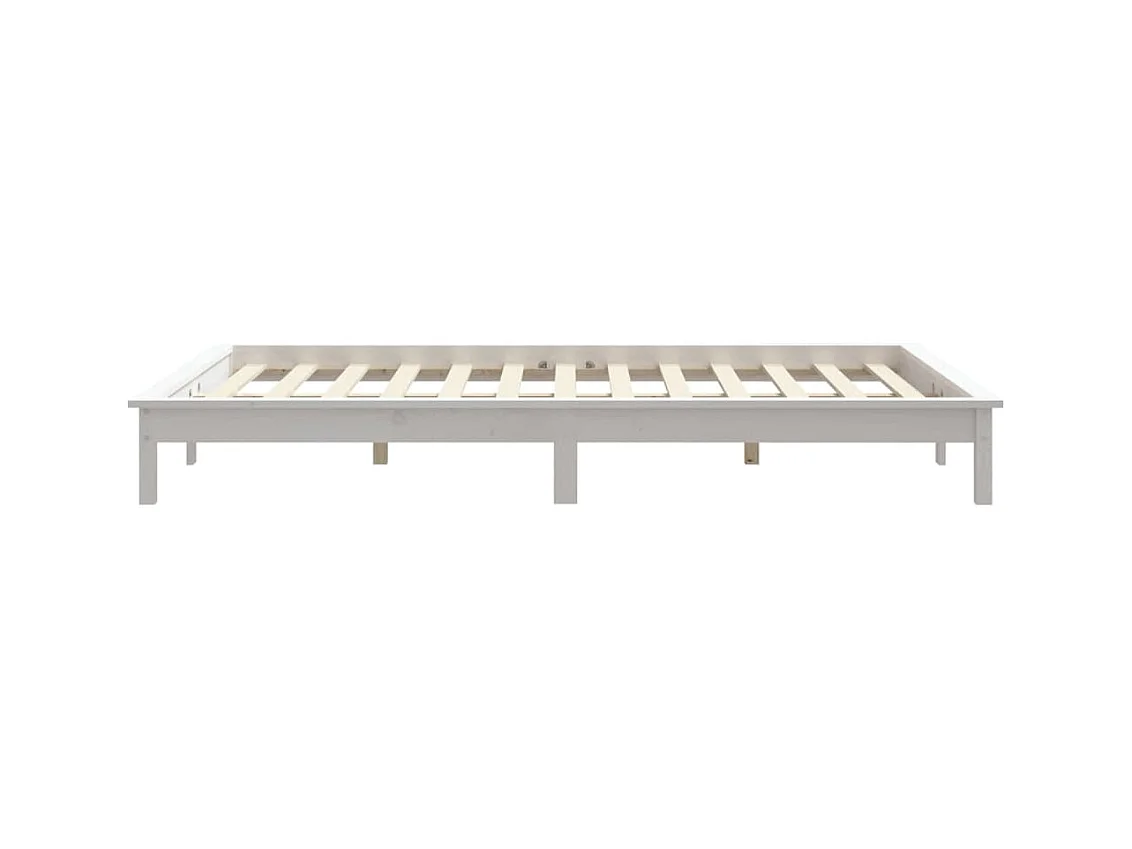 Bedframe zonder matras wit 140x190 cm massief grenenhout