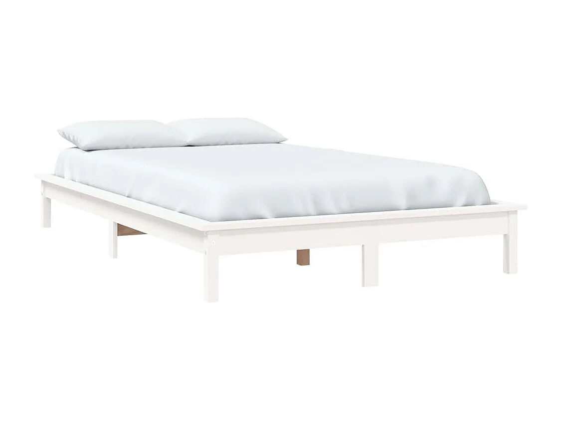 Cadre de lit sans matelas blanc 140x190 cm bois de pin massif