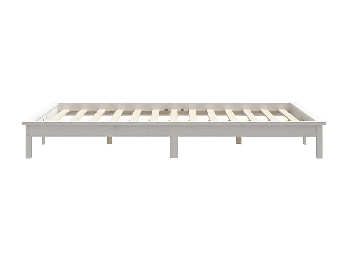 Cadre de lit sans matelas blanc 140x190 cm bois de pin massif