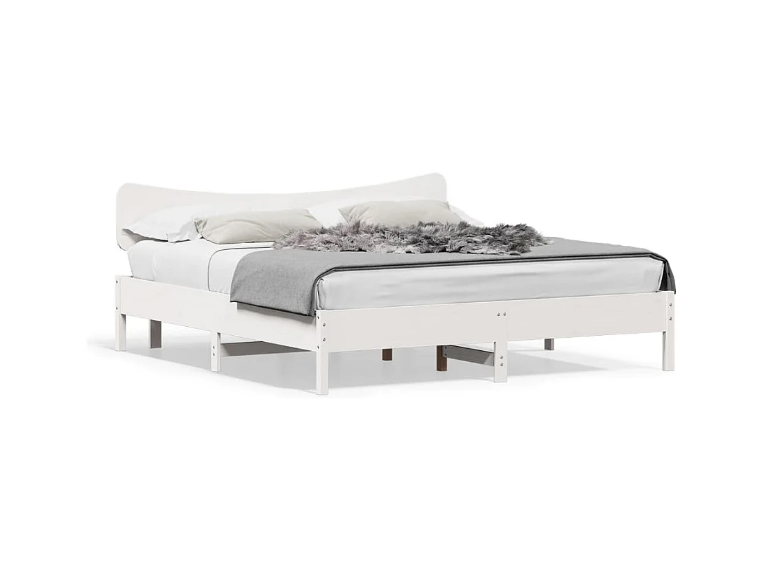 Bedframe zonder matras wit 180x200 cm massief grenenhout