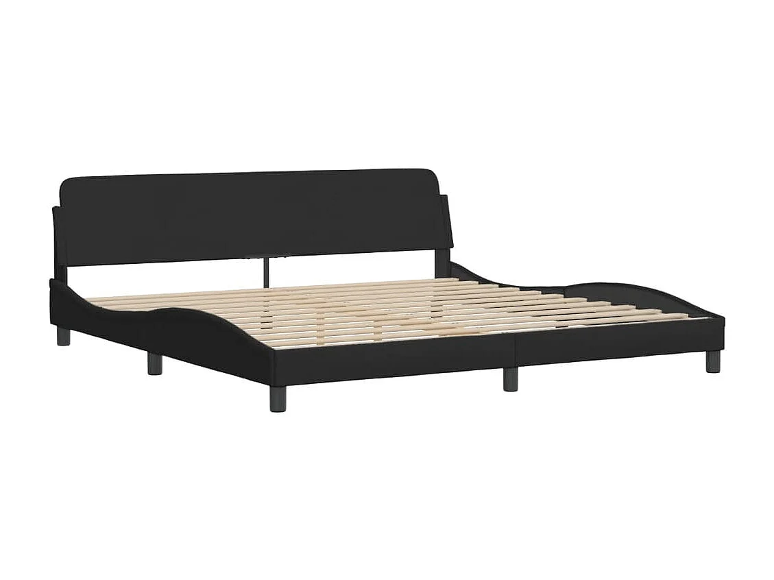 Cadre de lit avec LED sans matelas noir 200x200 cm tissu