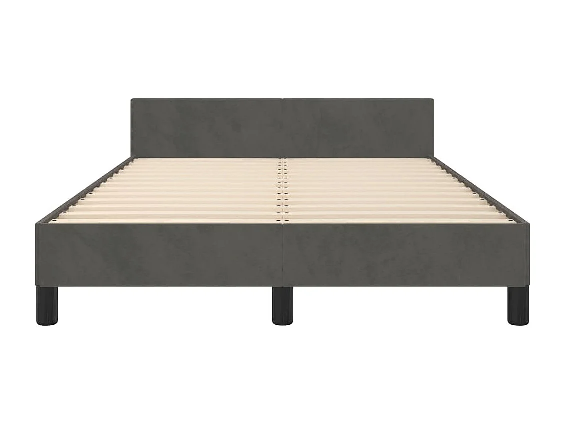 Bedframe zonder matras donkergrijs 120x190 cm fluweel