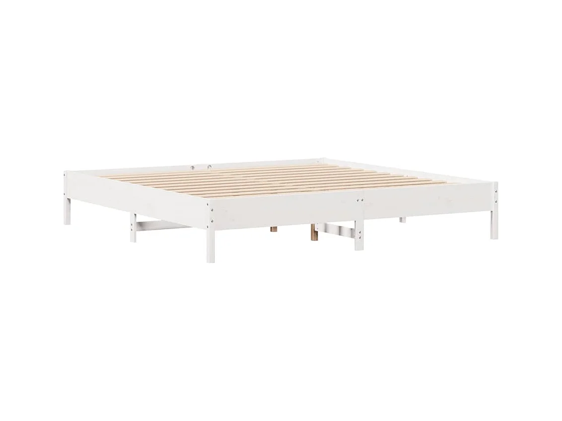 Estructura de cama sin colchón blanca 180x200 cm madera maciza de pino