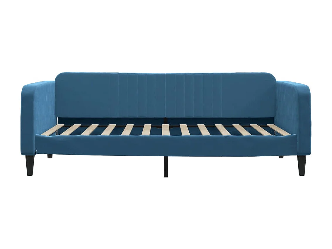 Lit de jour avec matelas bleu 100x200 cm velours