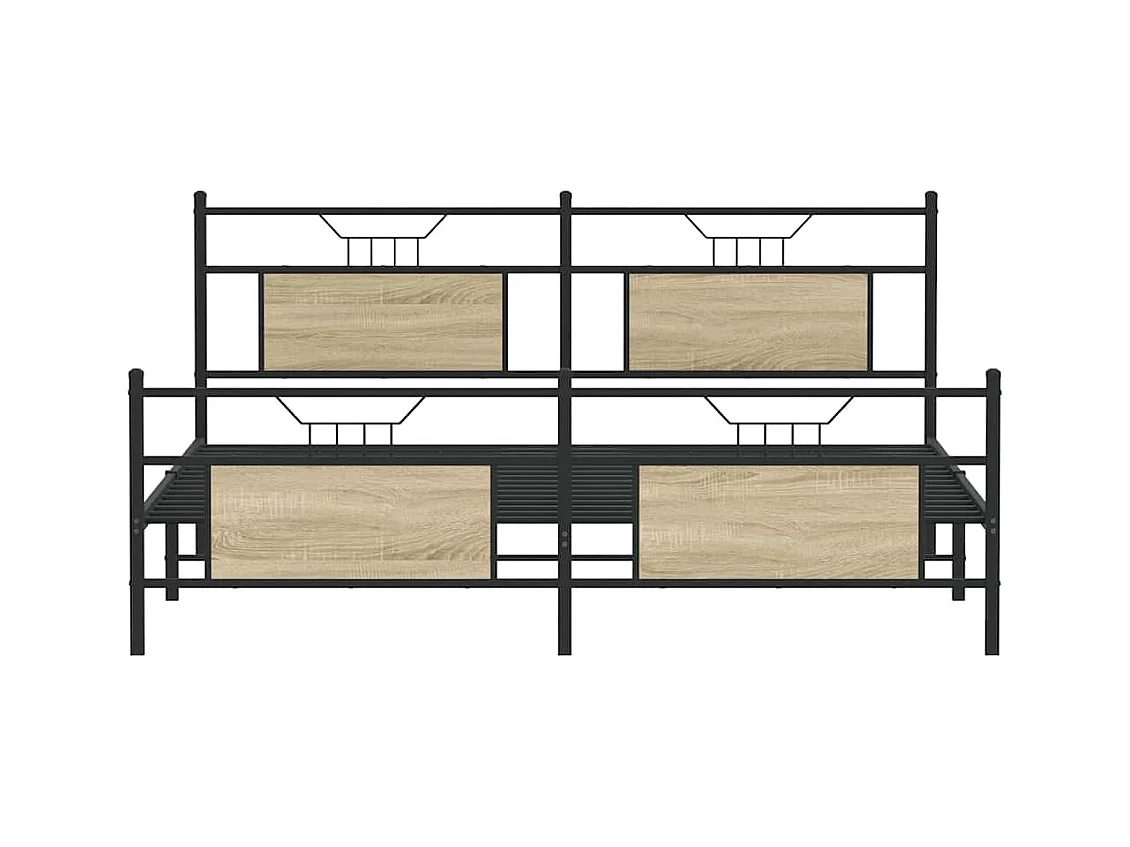 Metallbettgestell ohne Matratze Sonoma Eiche 180x200 cm