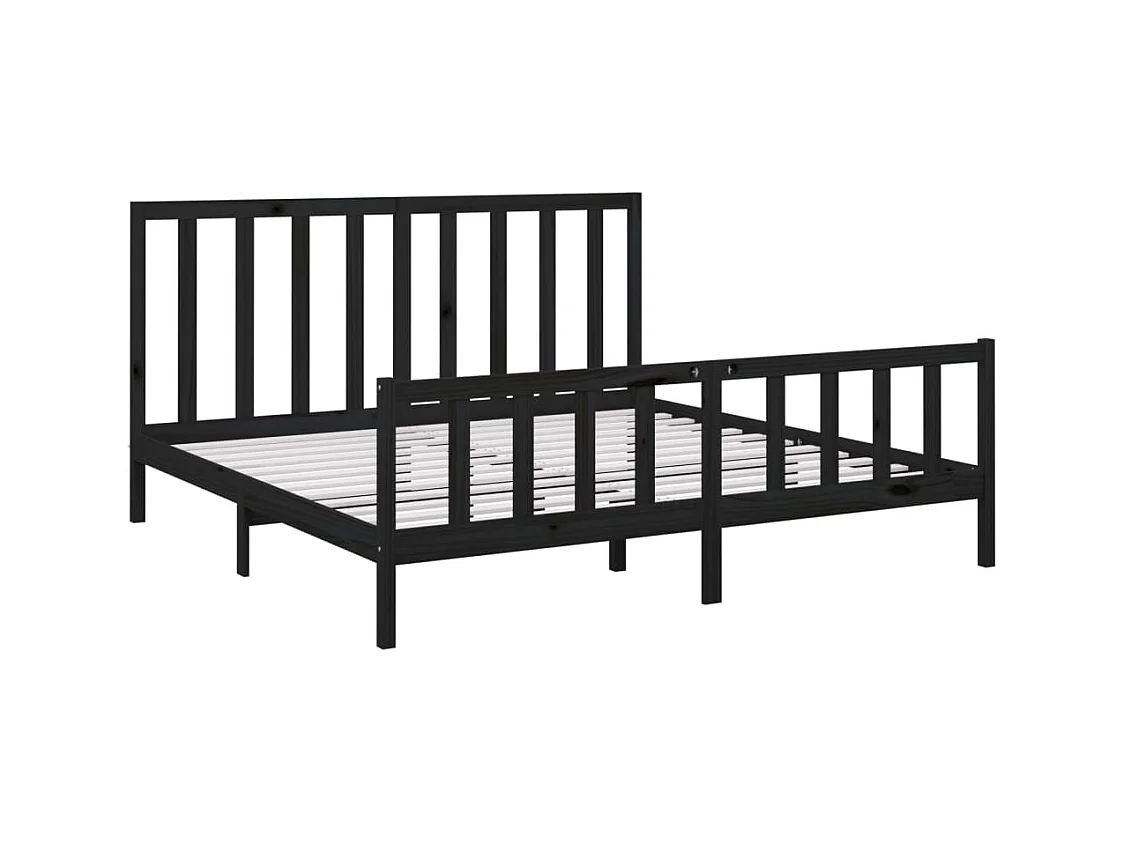 Bettgestell ohne Matratze schwarz 200x200 cm Kiefer Massivholz