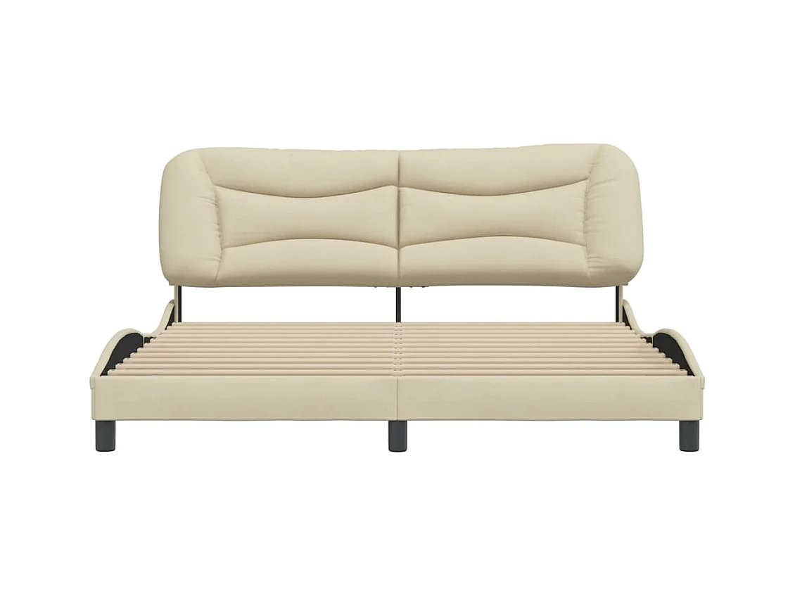 Estructura de cama sin colchón tela crema 180x200 cm