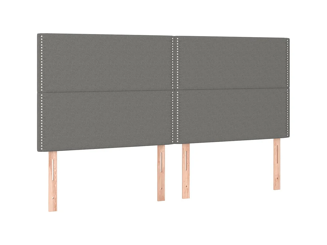 Bedframe zonder matras donkergrijs 200x200 cm stof