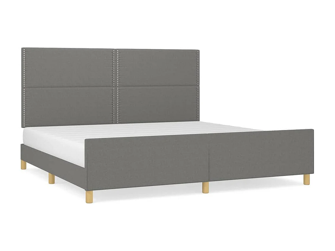 Struttura letto senza materasso tessuto grigio scuro 200x200 cm