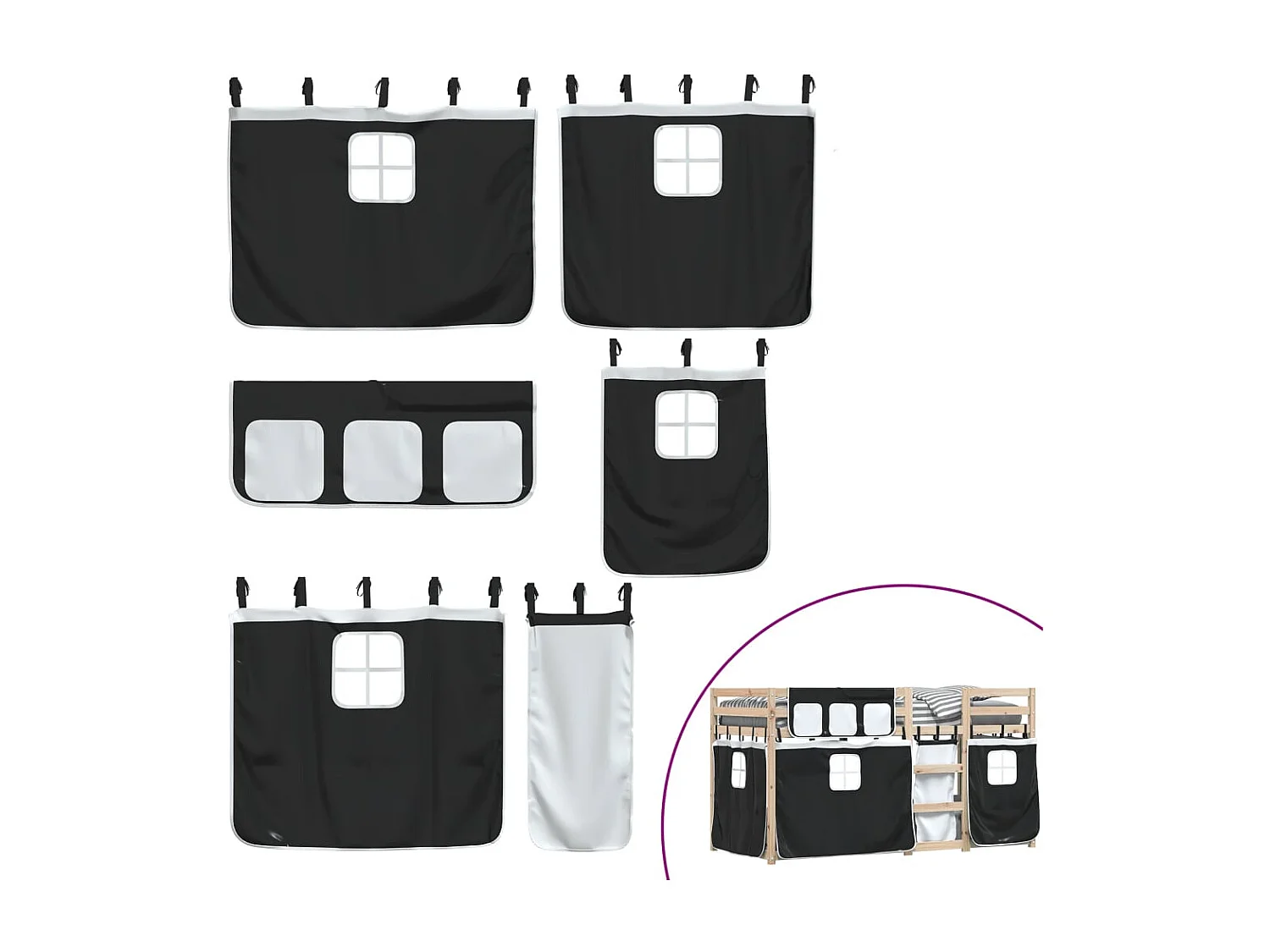 Letto a castello senza materasso 90x200 cm in legno massello di pino