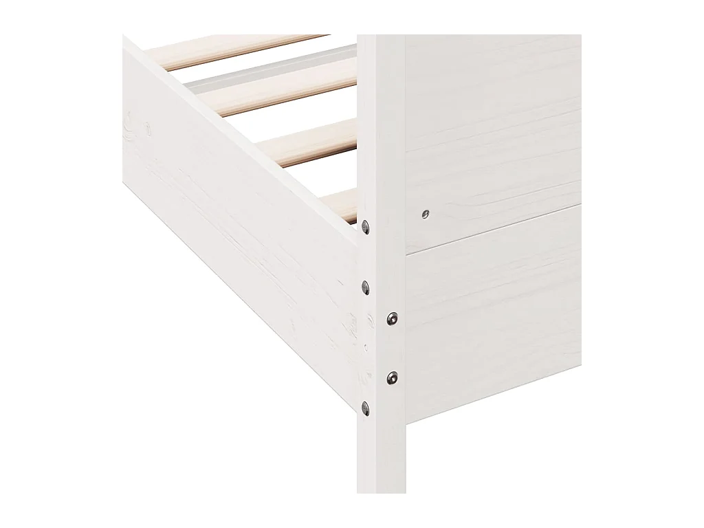 Estructura de cama sin colchón blanca 120x200 cm madera maciza de pino