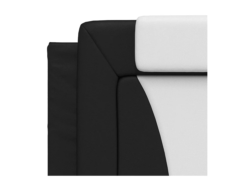 Bedframe zonder matras zwart-wit 90x200 cm kunstleer