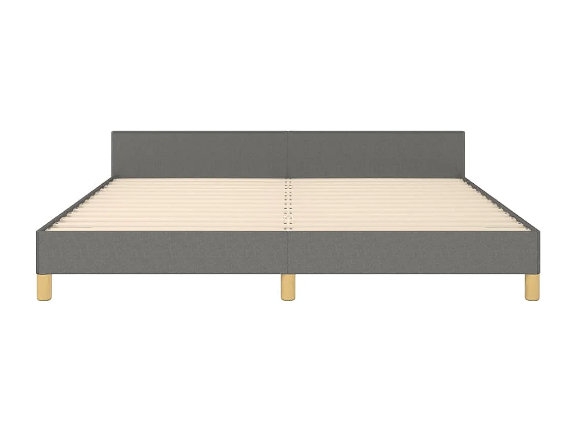 Cadre de lit sans matelas gris foncé 180x200 cm tissu