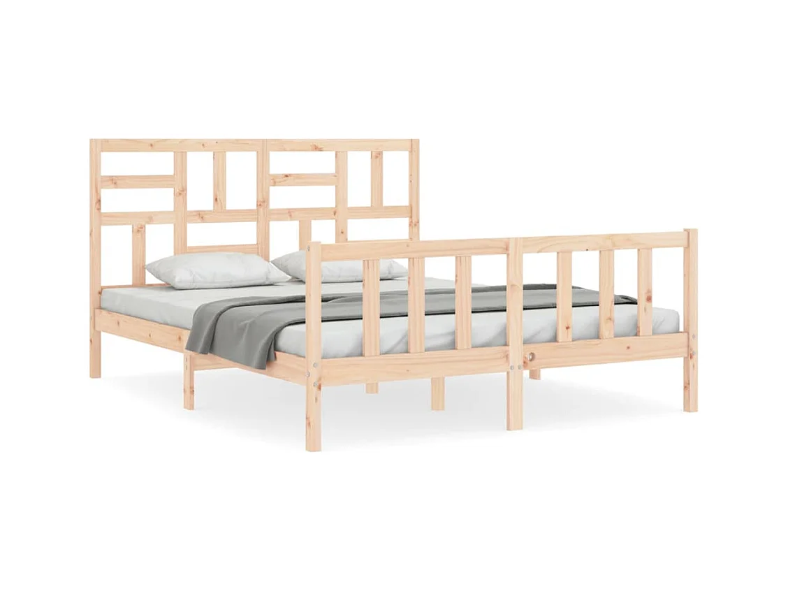 Estructura de cama sin colchón 160x200 cm madera maciza de pino
