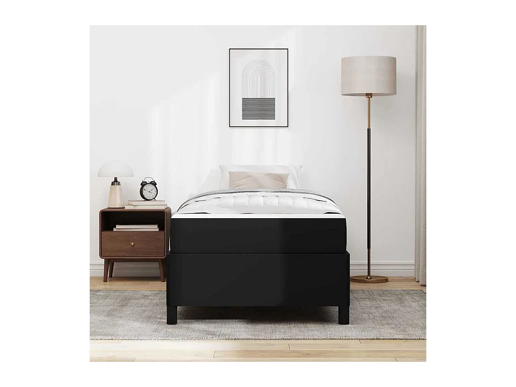 Bedframe met matras Zwart 80 x 200 cm Kunstleer