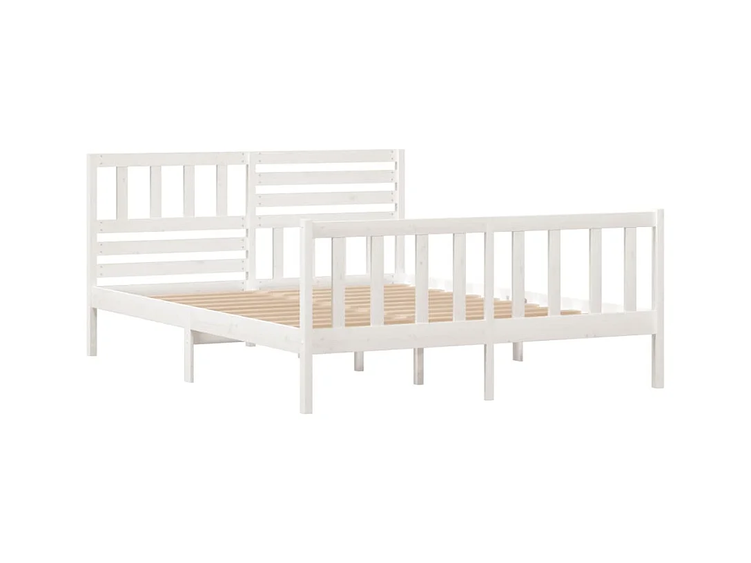 Wit massief houten bedframe zonder matras