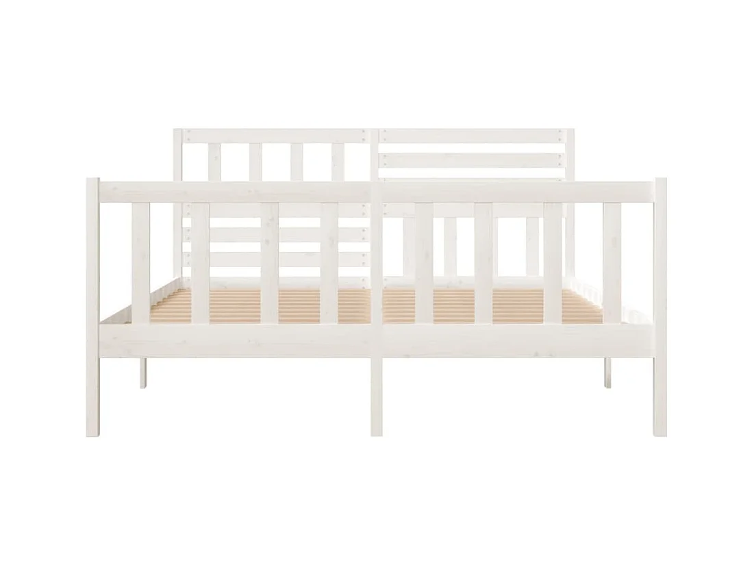 Wit massief houten bedframe zonder matras