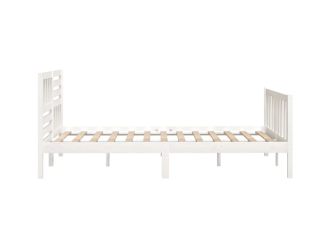 Wit massief houten bedframe zonder matras