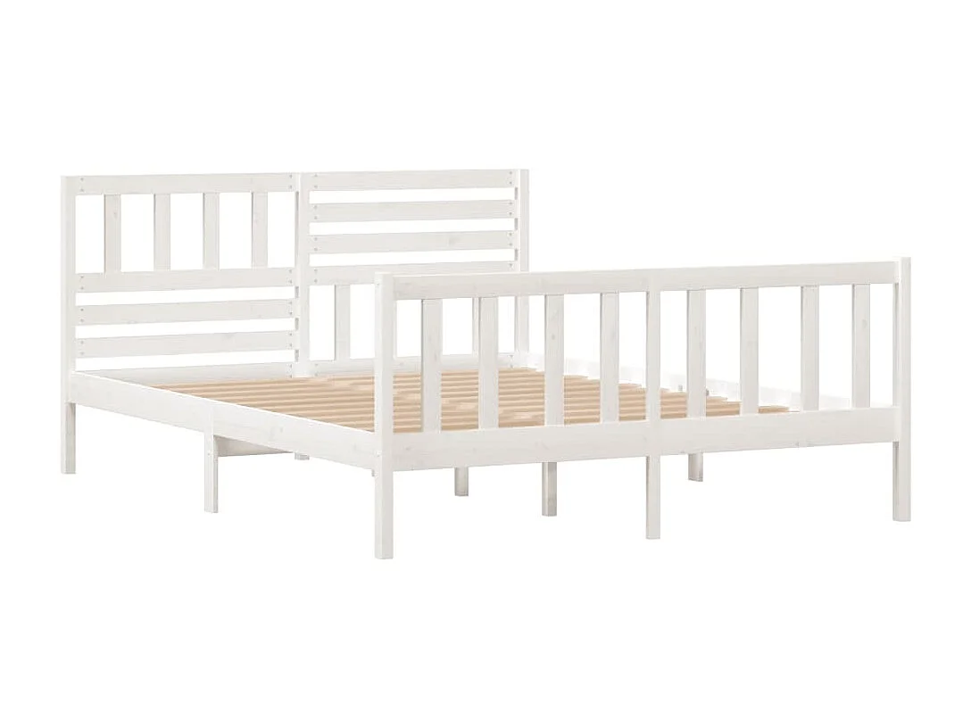 Wit massief houten bedframe zonder matras