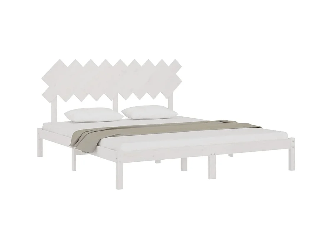Struttura letto senza materasso bianco 180x200 cm in legno massello