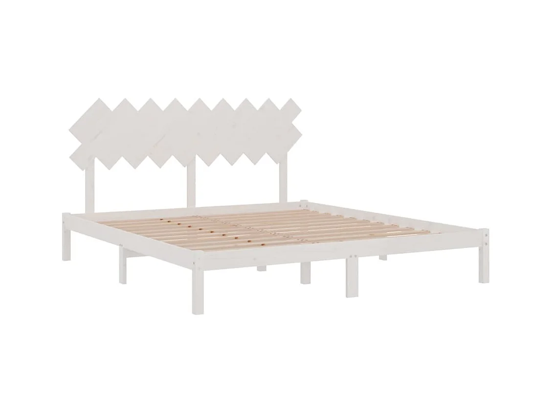 Struttura letto senza materasso bianco 180x200 cm in legno massello