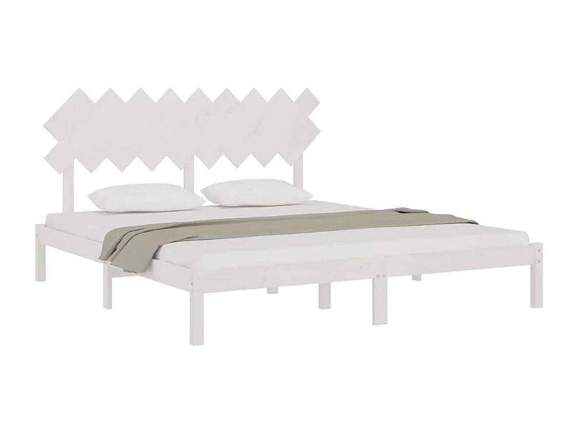 Cadre de lit sans matelas blanc 180x200 cm bois massif