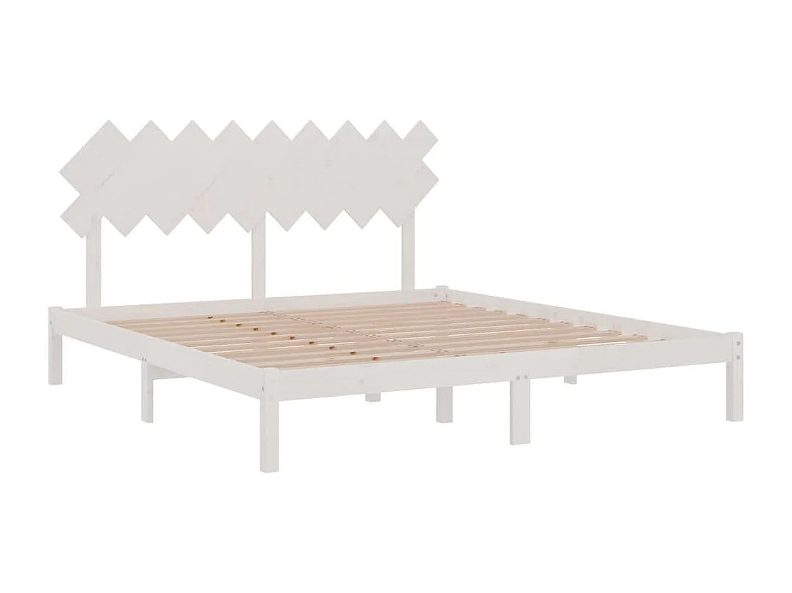 Cadre de lit sans matelas blanc 180x200 cm bois massif