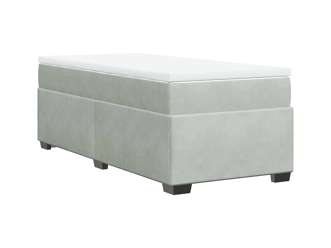 Somier de láminas y colchón Terciopelo Gris claro 90x190 cm