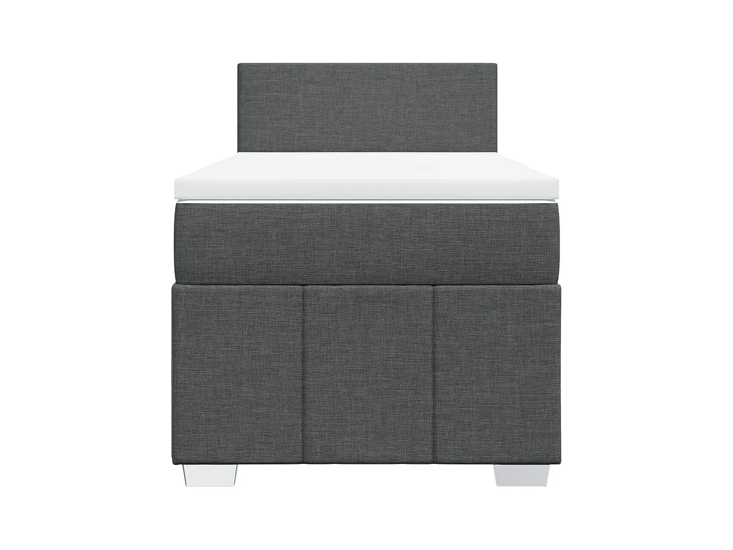 Sommier à lattes de lit et matelas Gris foncé 90x190 cm Tissu
