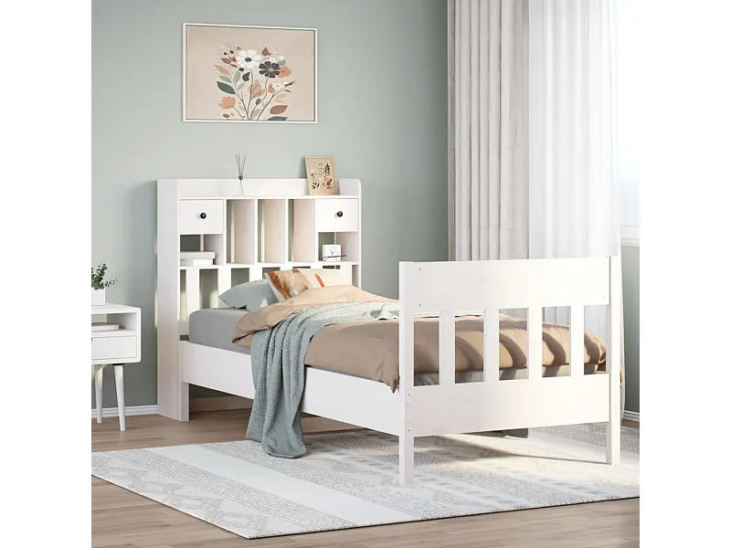 Bedframe zonder matras wit 90x200 cm massief grenenhout