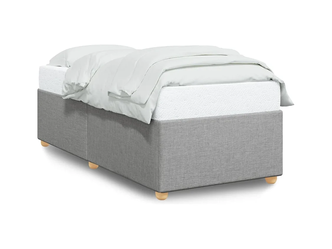 Estructura de cama sin colchón tela gris claro 100x200 cm