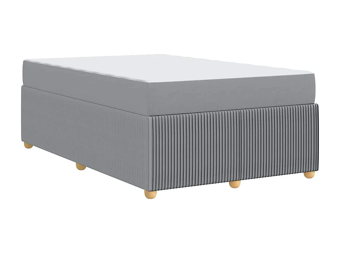 Cadre de lit avec matelas Gris clair 120 x 190 cm tissu