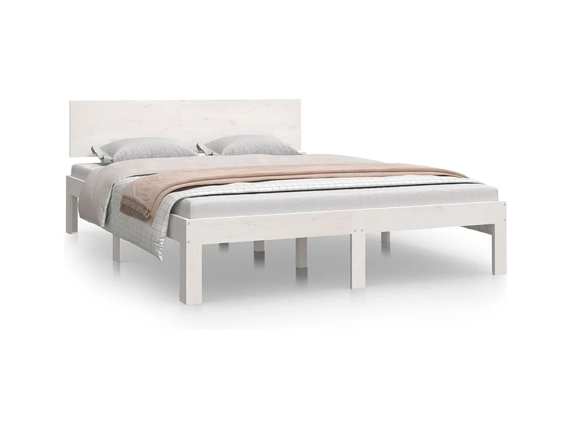 Cadre de lit sans matelas blanc 135x190 cm