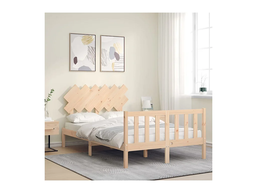 Struttura letto senza materasso 120x200 cm in legno massello di pino