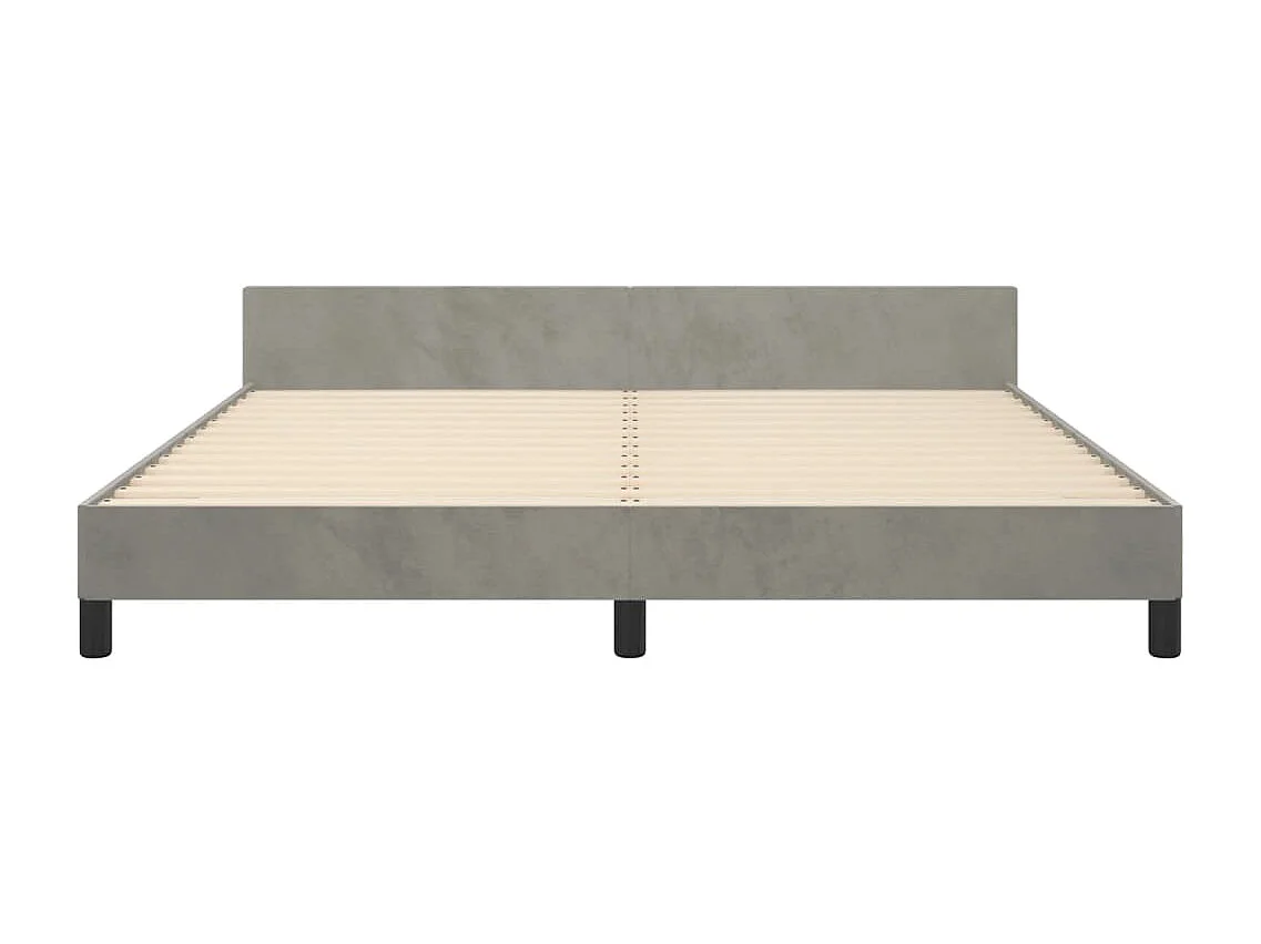 Cadre de lit sans matelas gris clair 160x200 cm velours