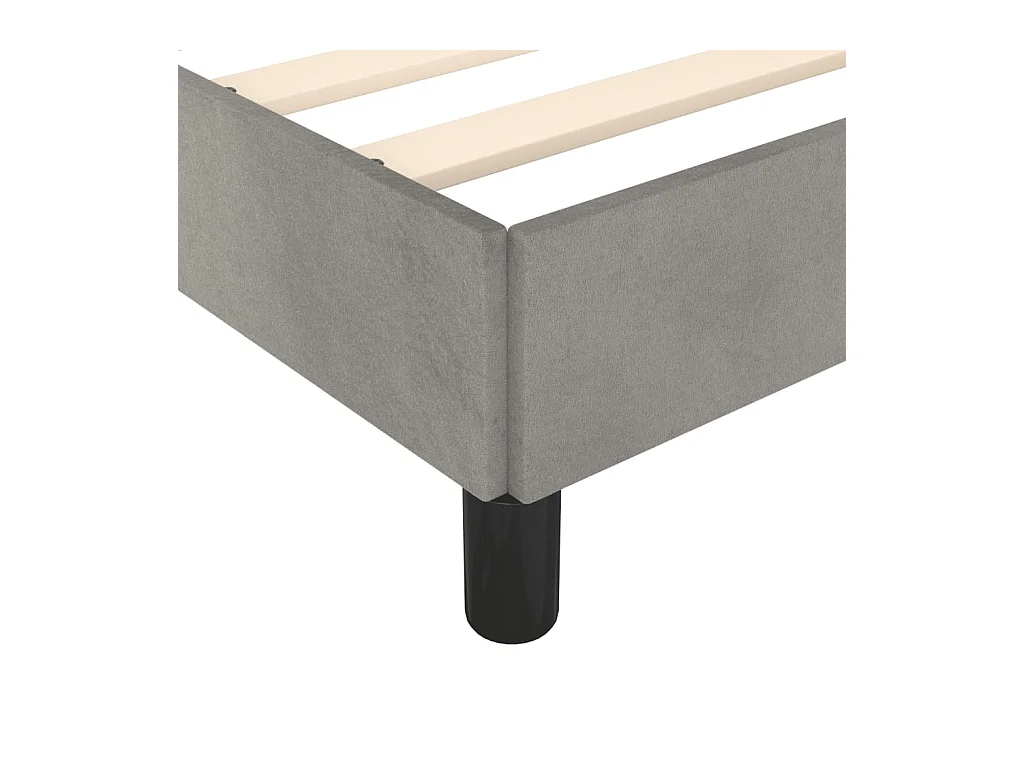 Cadre de lit sans matelas gris clair 160x200 cm velours