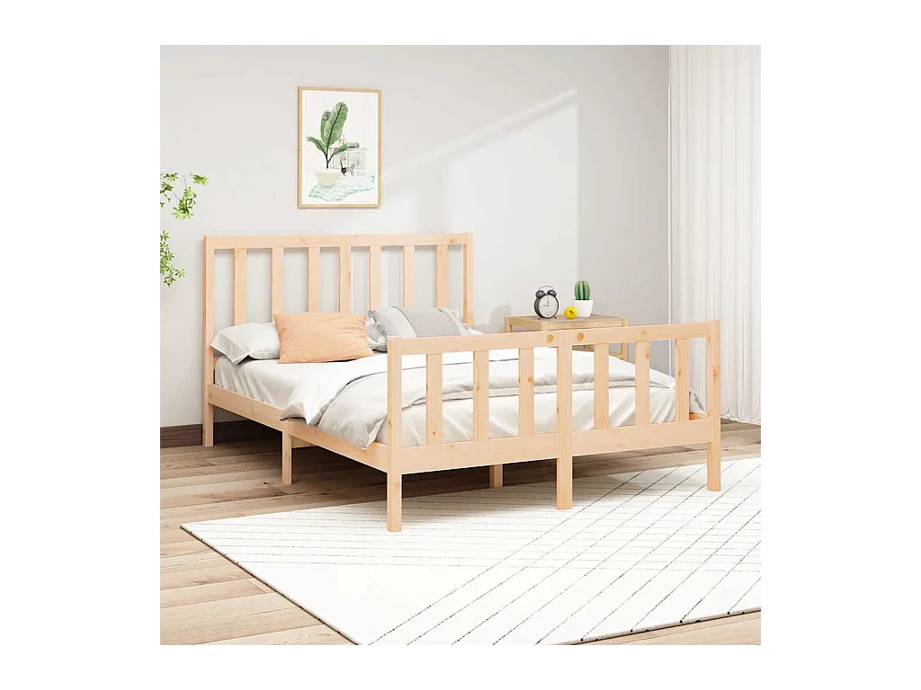 Cadre de lit sans matelas 140x200 cm bois massif de pin