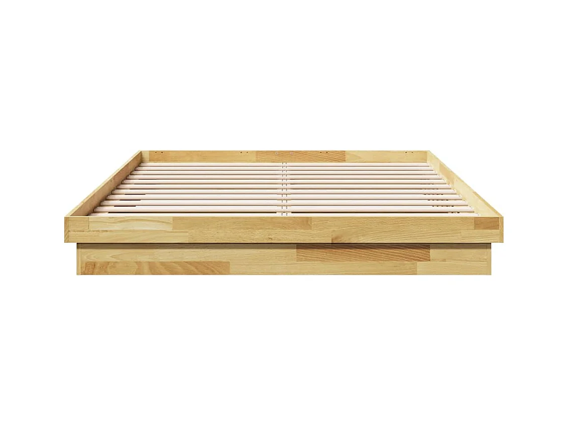 Cadre de lit sans matelas 160x200 cm bois massif de chêne
