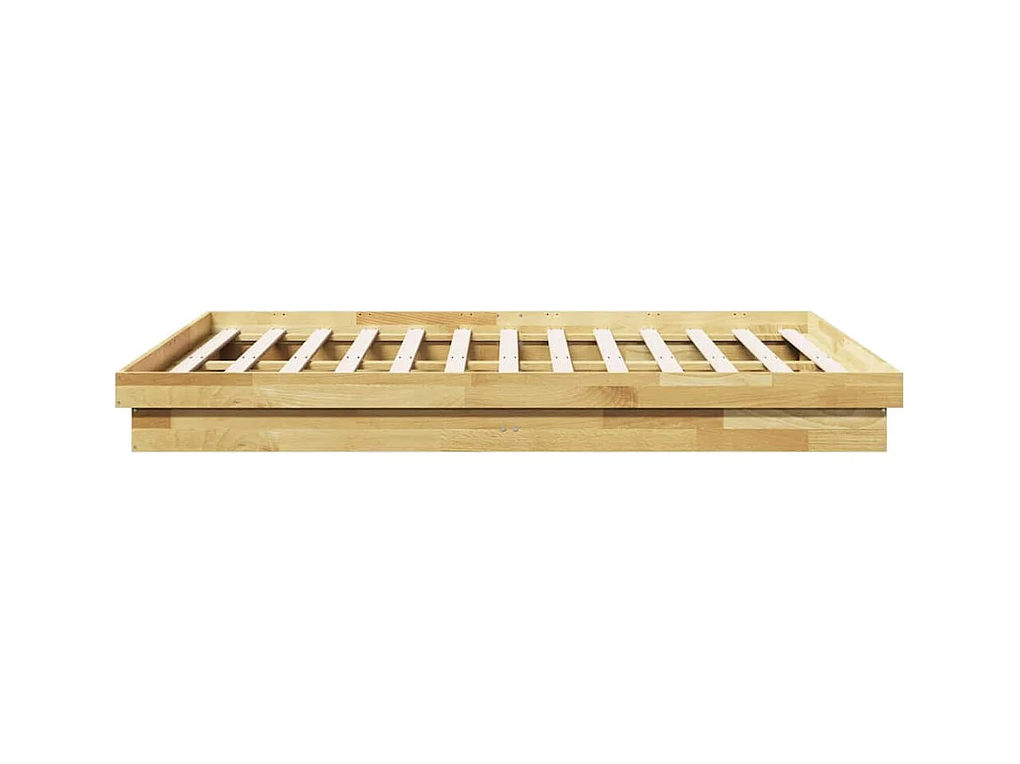 Cadre de lit sans matelas 160x200 cm bois massif de chêne