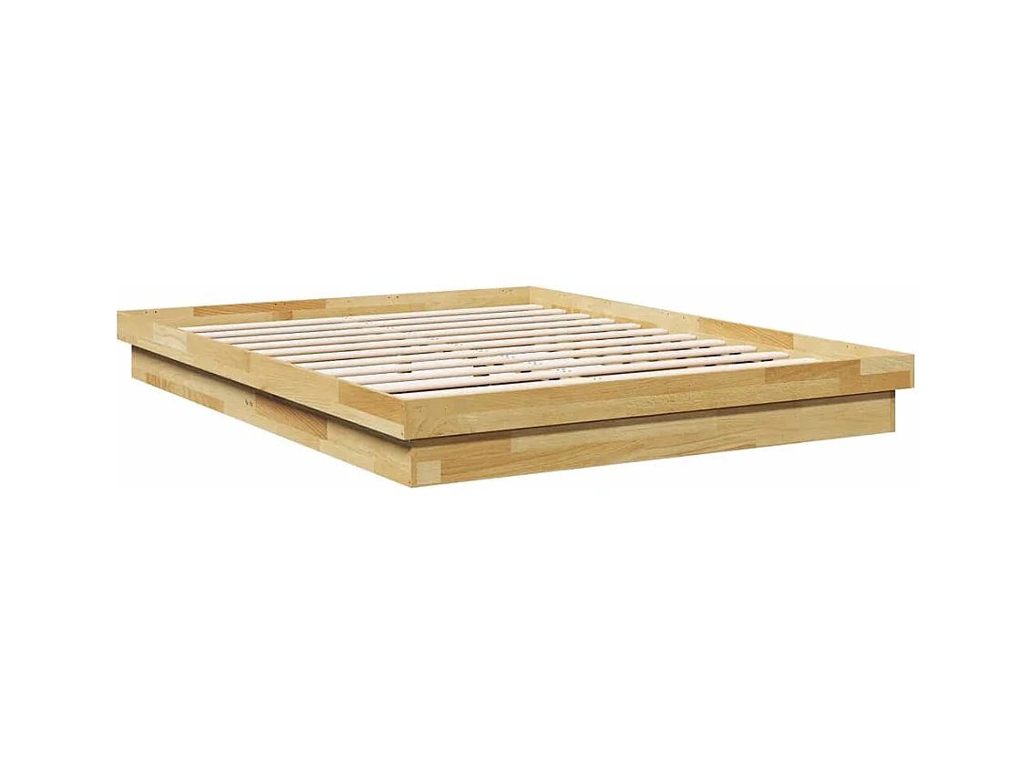 Cadre de lit sans matelas 160x200 cm bois massif de chêne