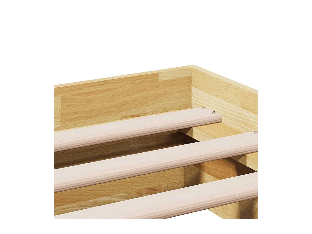 Cadre de lit sans matelas 160x200 cm bois massif de chêne