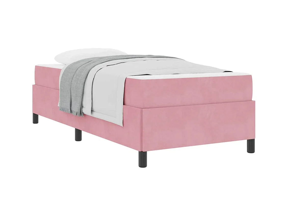 Bedframe met matras Roze en wit 80 x 200 cm Fluweel