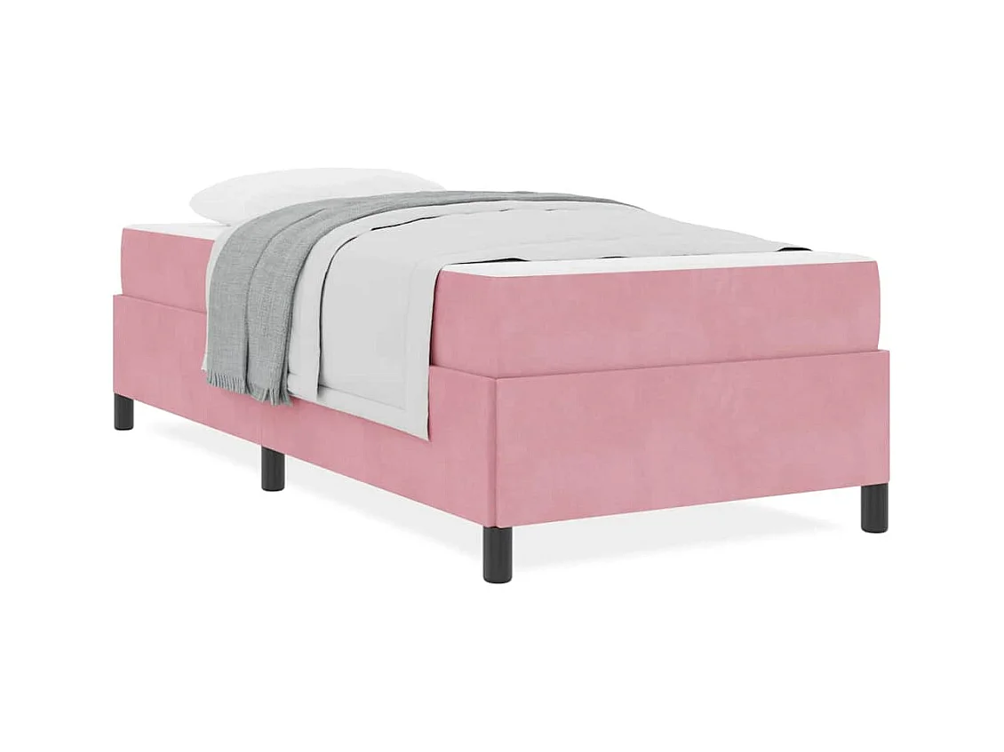 Bedframe met matras Roze en wit 80 x 200 cm Fluweel