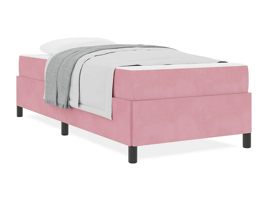 Bedframe met matras Roze en wit 80 x 200 cm Fluweel