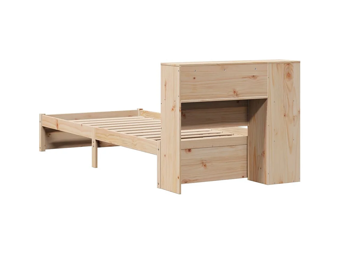 Cama biblioteca sin colchón 75x190 cm madera maciza de pino