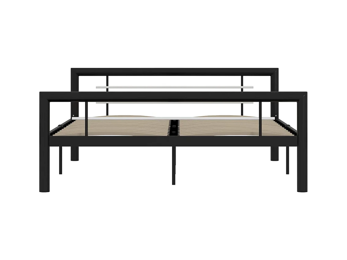 Struttura letto senza materasso in metallo bianco e nero 140x200 cm