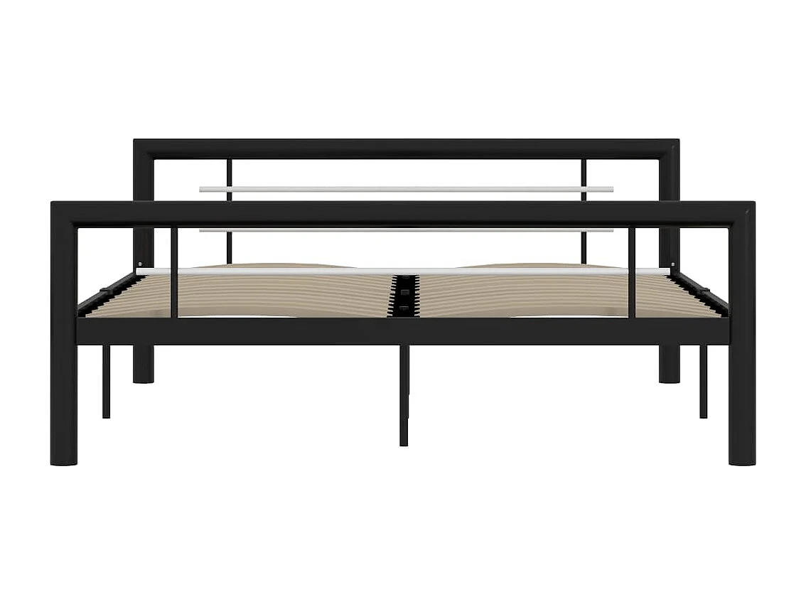 Bedframe zonder matras zwart-wit metaal 140x200 cm